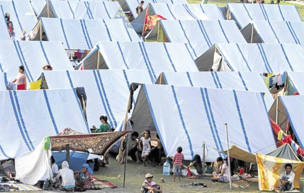 The tent city for the evacuees. —PHOTOS BY EDWIN BACASMAS